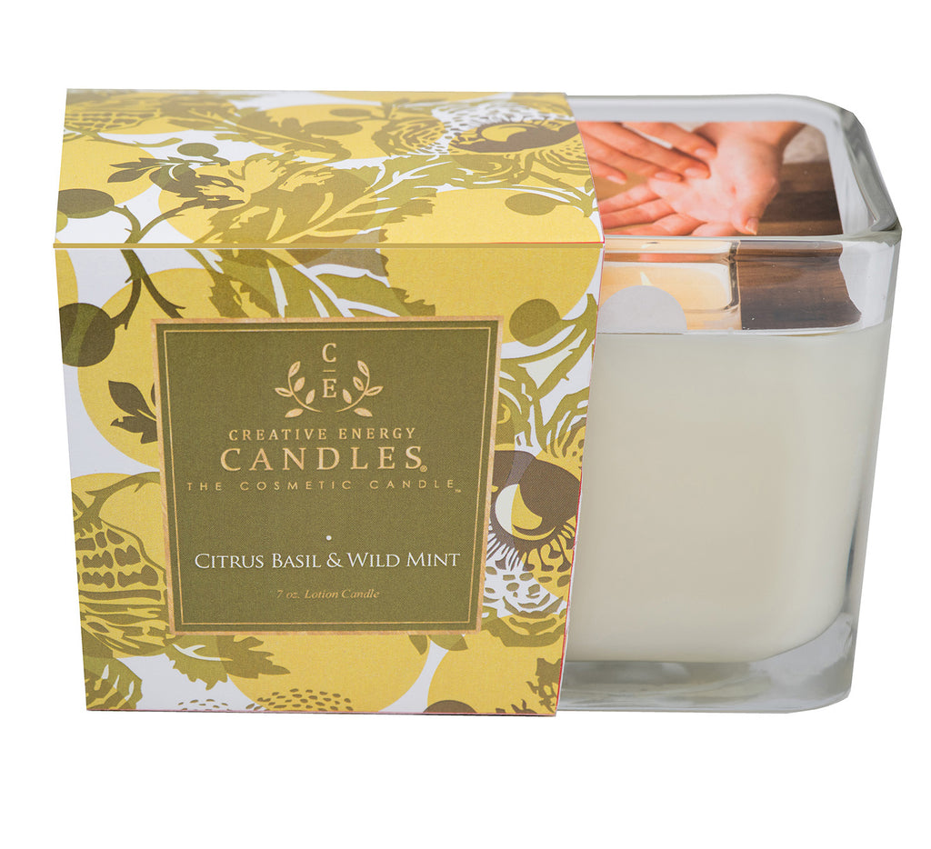 Citrus Basil & Wild Mint Soy Lotion Candle - Creative Energy Candles