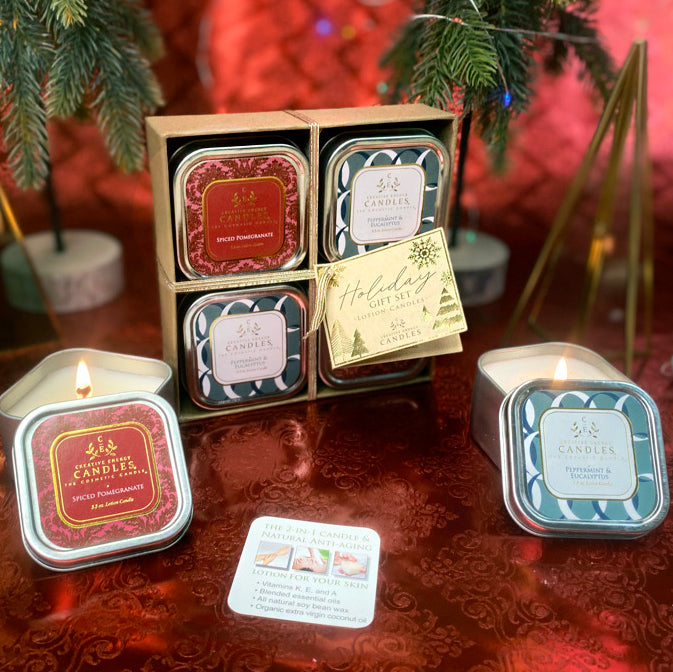 Holiday Gift Set | 2-in-1 Soy Lotion Candles - Creative Energy Candles