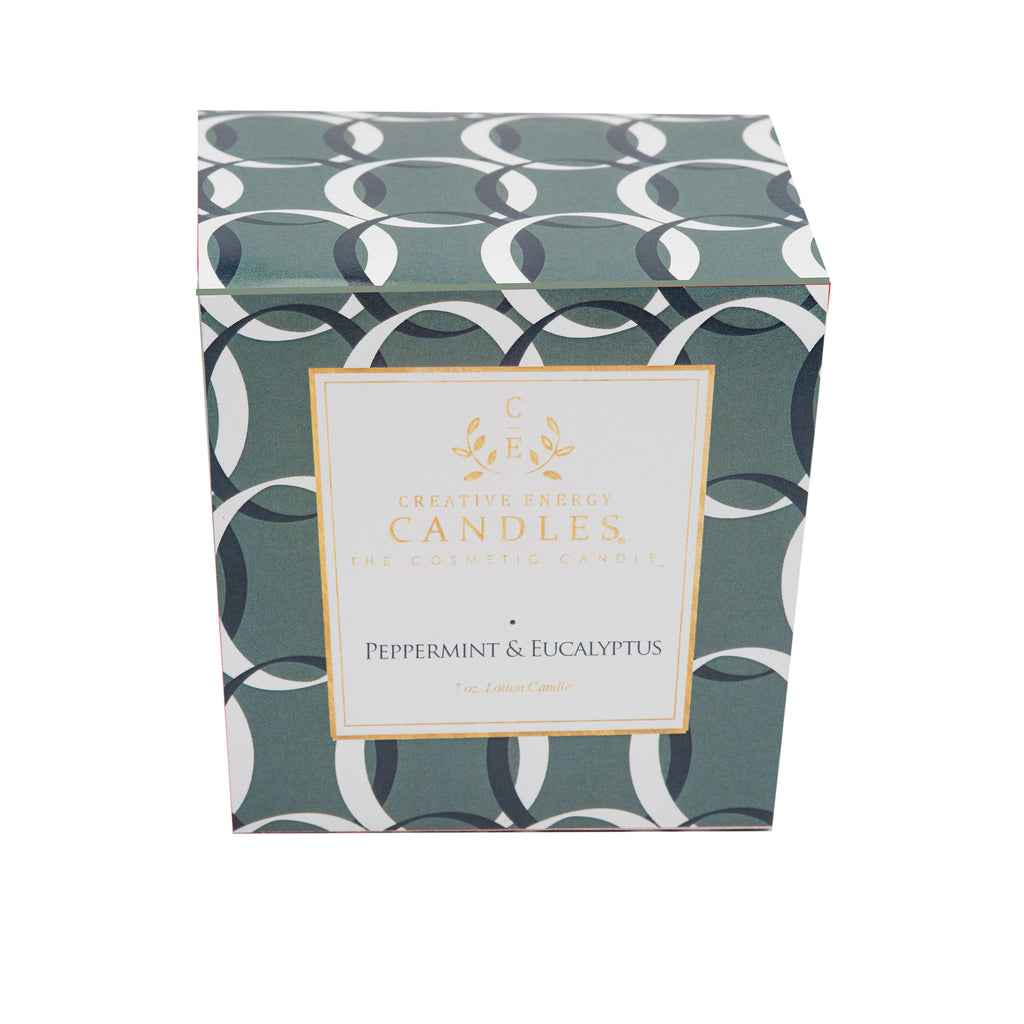 Peppermint & Eucalyptus Soy Lotion Candle - Creative Energy Candles