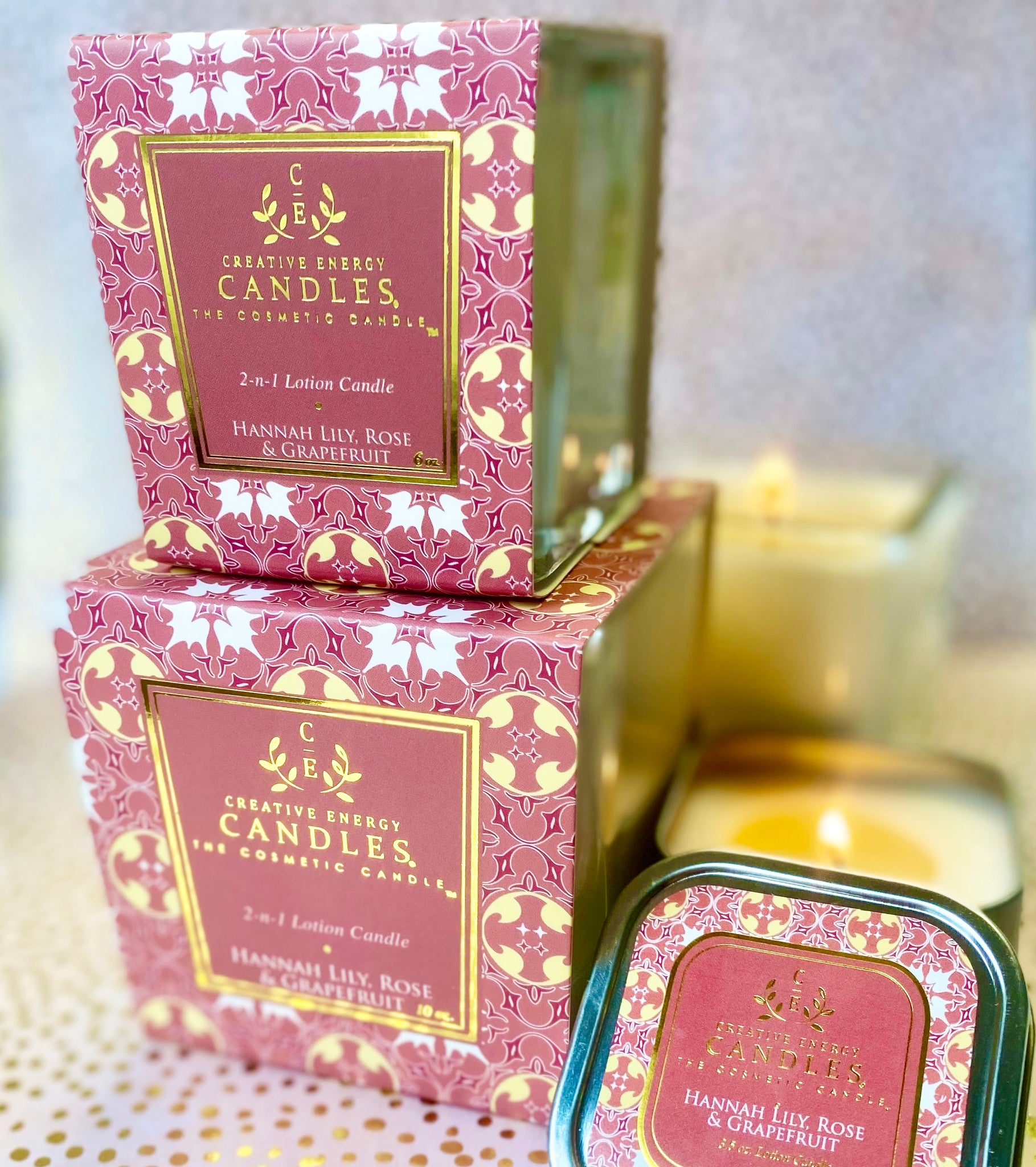 Creative Energy Candle - Hannah Lily, Rose and Grapefruit Lotion Candle