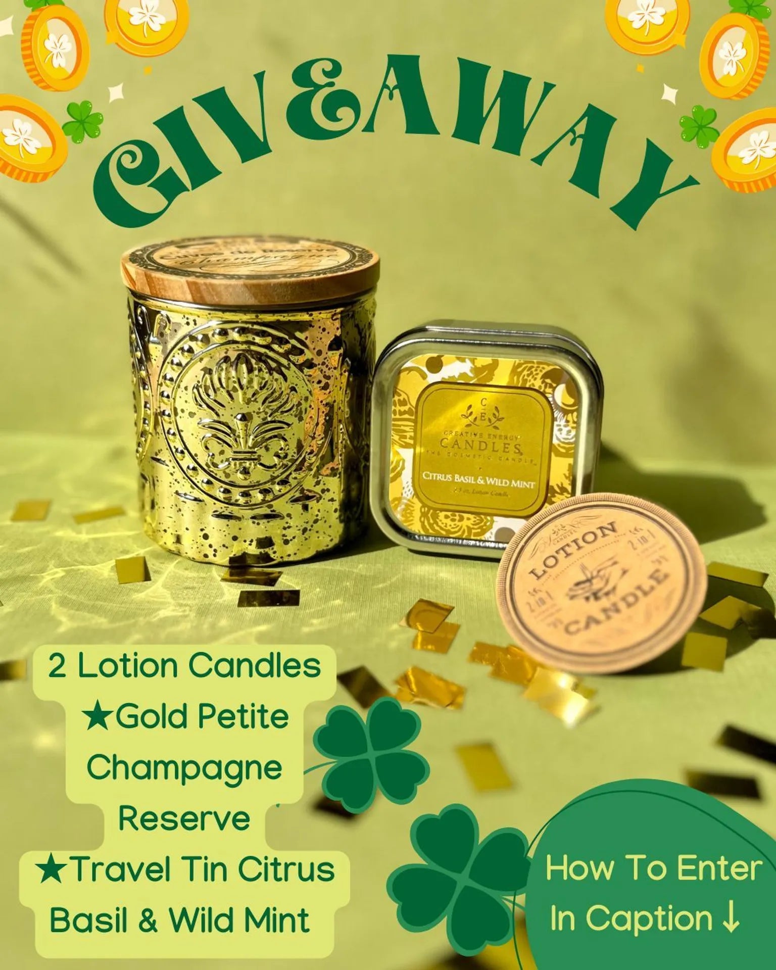 🚨🍀ST. PATRICK’S DAY GIVEAWAY REMINDER - 1 week left🍀🚨

Don’t forget to enter our St. Patrick’s day giveaway for a chance to win 2 of our lotion candles!

How to enter:
🍀Like this post or any of the other giveaway posts!
🍀Tag a friend!
🍀*Extra Entry: share this post or any of the other giveaway posts to your story and tag us!

The winner will be announced on Tuesday, March 17th!🌈

#Giveaway #CreativeEnergyCandles #StPatricksDay