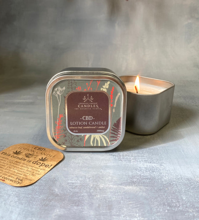 SANDALWOOD Hemp-Derived CBD Lotion Candles - Creative Energy Candles