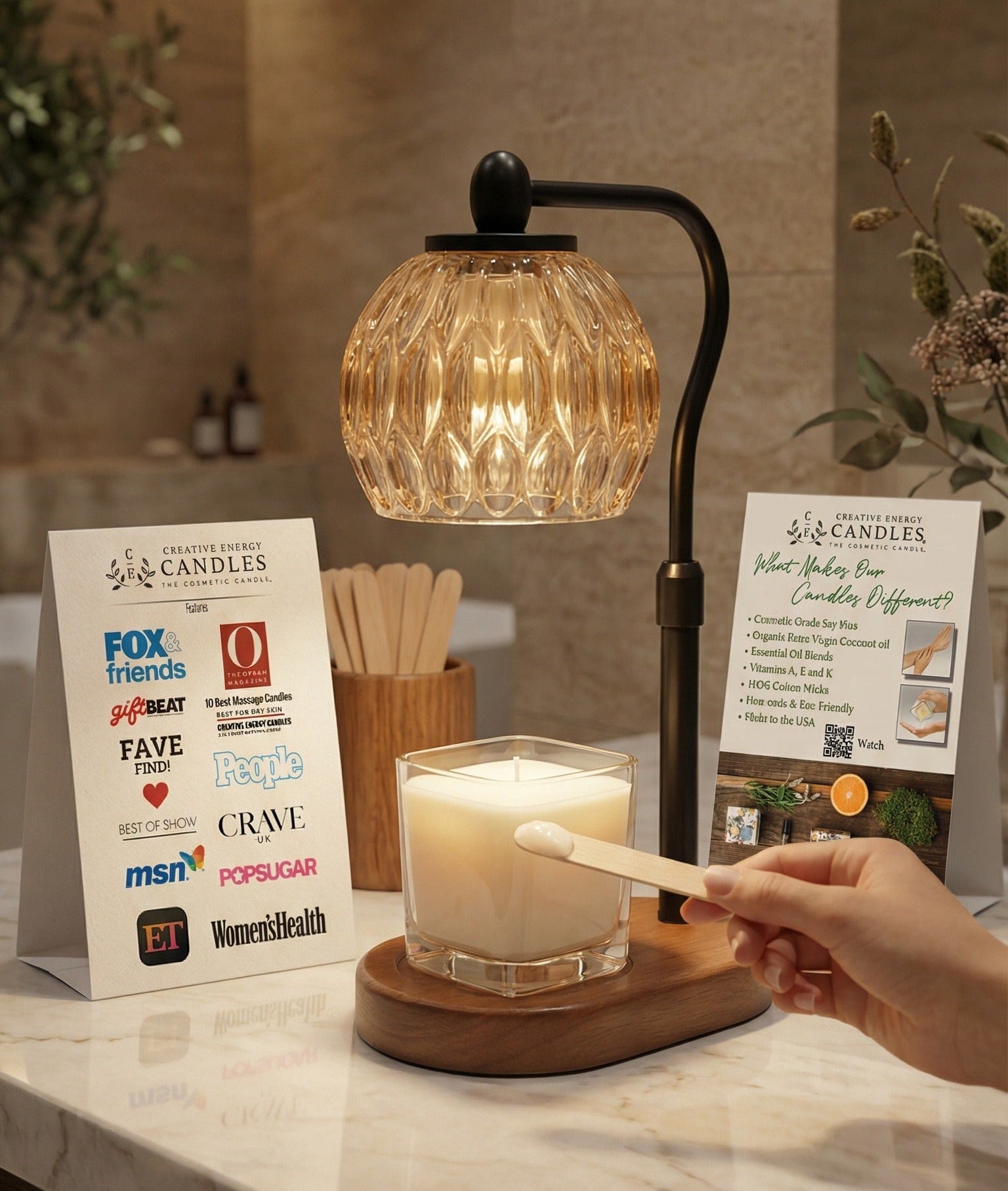 Antique Gold Chandelier - Candle Warmer Lamp - Creative Energy Candles