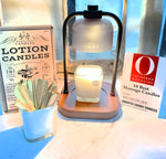 Load image into Gallery viewer, Black &amp; Wood Candle Warmer Lamp - Creative Energy Candles

