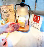 Load image into Gallery viewer, Black &amp; Wood Candle Warmer Lamp - Creative Energy Candles
