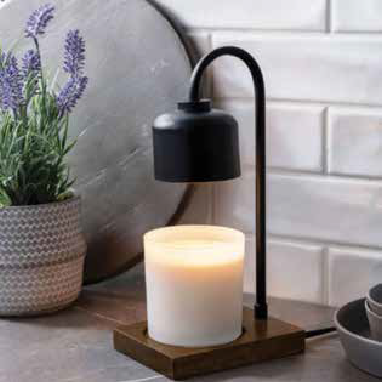 Black & Wood Candle Warmer Lamp - Creative Energy Candles