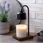 Black & Wood Candle Warmer Lamp