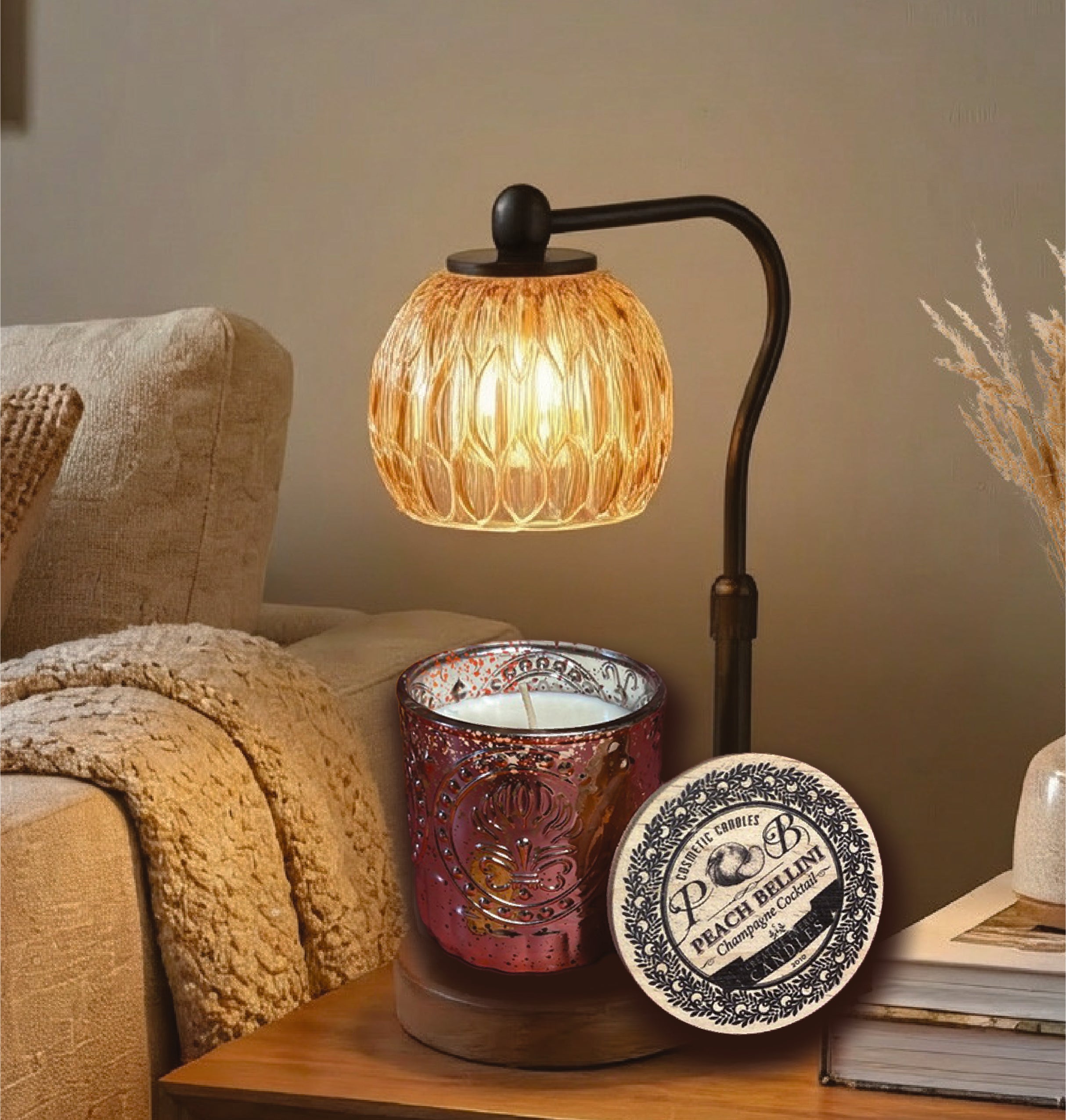 Black Iron Chandelier - Candle Warmer Lamp - Creative Energy Candles