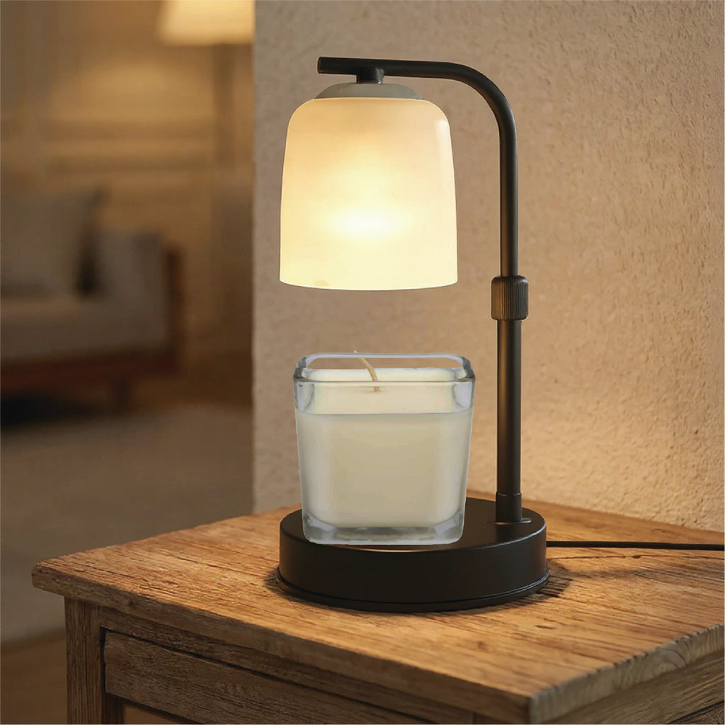 Black Metal Base with Frosted Glass - Candle Warmer Lamp - Creative Energy Candles