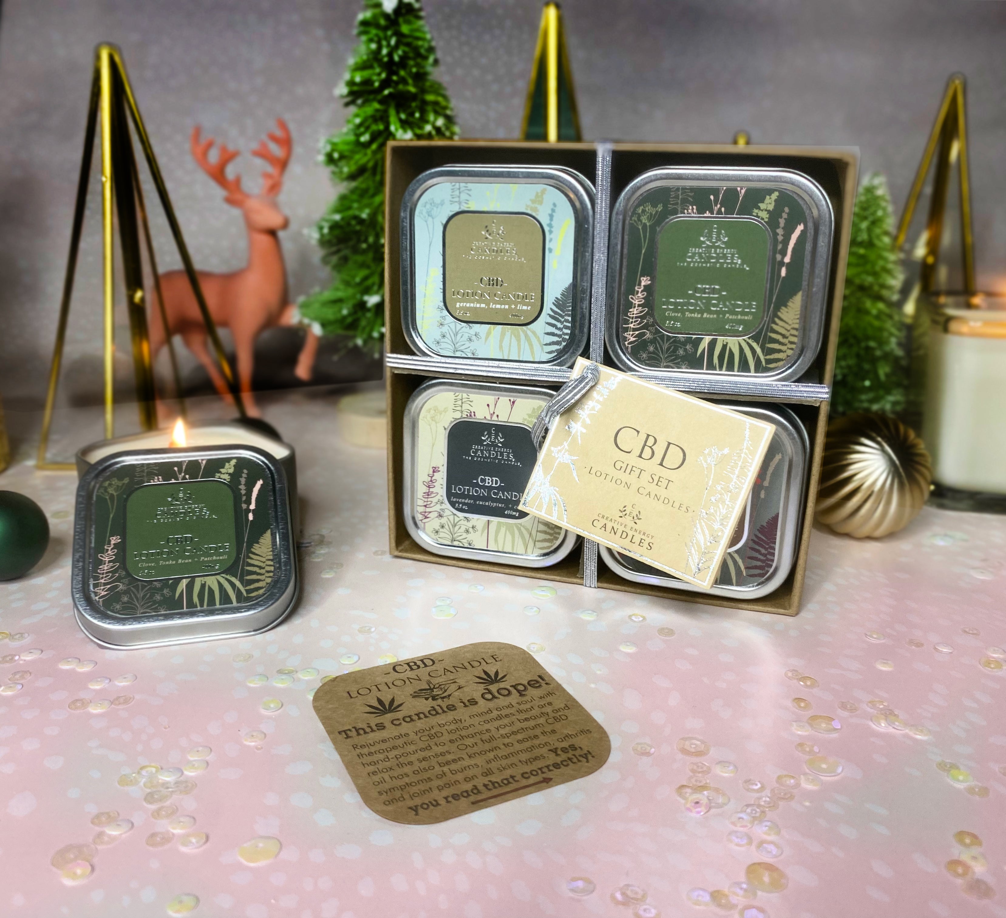 CBD Gift Set | 2-in-1 Soy Lotion Candles