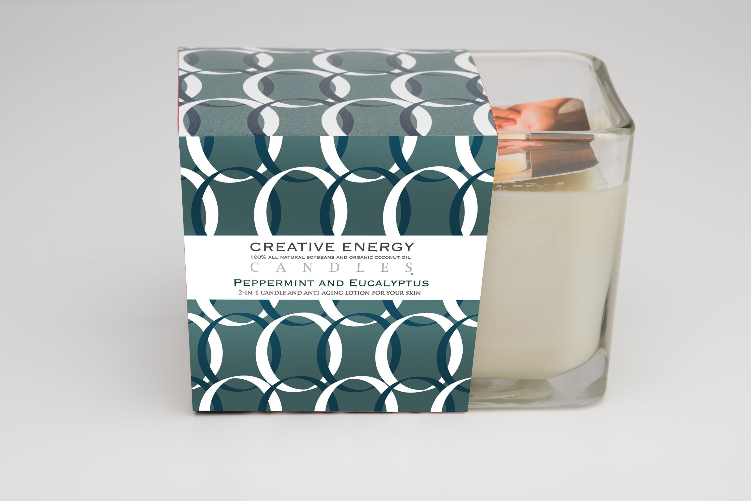 Peppermint & Eucalyptus Soy Lotion Candle - Creative Energy Candles