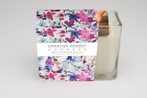White Tea & Violet Soy Lotion Candle - Creative Energy Candles