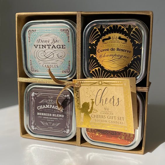 Cheers Gift Set | 2-in-1 Soy Lotion Candles - Creative Energy Candles