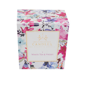 White Tea & Violet Soy Lotion Candle - Creative Energy Candles