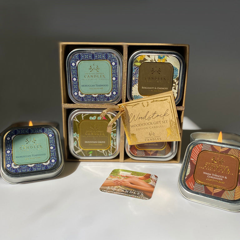 Woodstock Gift Set | 2-in-1 Soy Lotion Candles - Creative Energy Candles