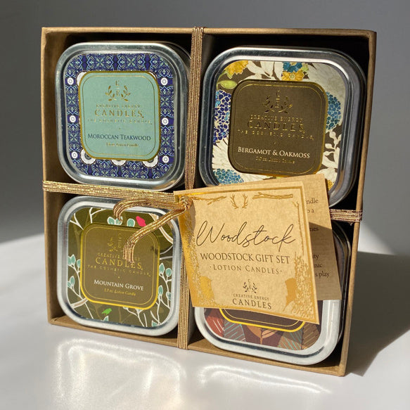 Woodstock Gift Set | 2-in-1 Soy Lotion Candles - Creative Energy Candles