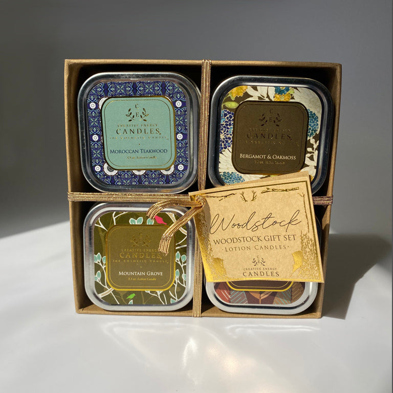 Woodstock Gift Set | 2-in-1 Soy Lotion Candles - Creative Energy Candles